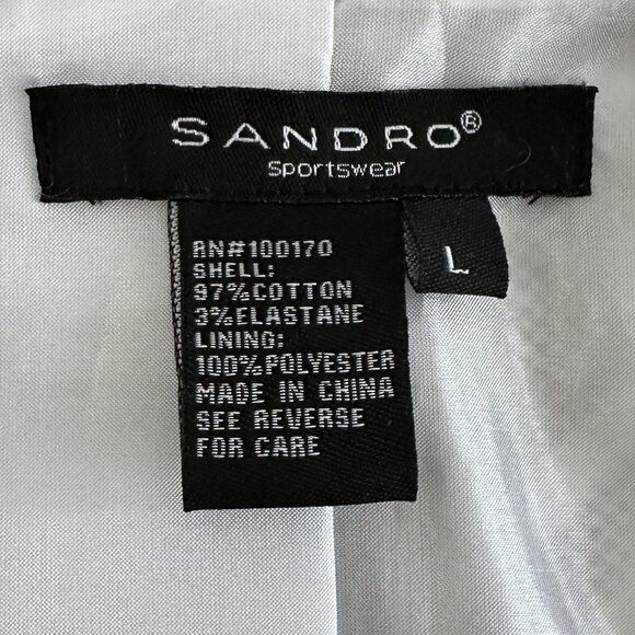 Sandro Zebra Print Cotton Single Button Blazer - Picture 5 of 8